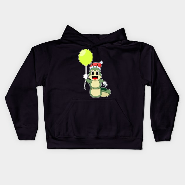 Caterpillar Christmas Balloon Kids Hoodie by Markus Schnabel